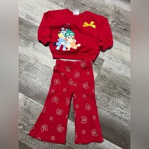 Bluey Baby Girls Red Outfit Set